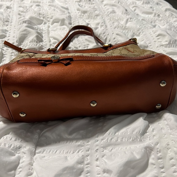 Gucci Monogram Web Mayfair Top Handle Satchel Crossbody Two Way Shoulder Bag - Picture 10 of 16